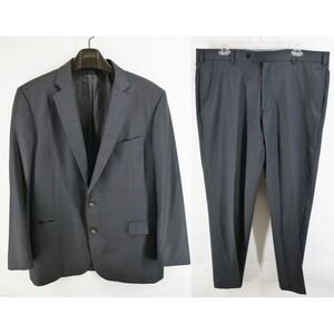 Brooks Brothers 1818 Regent Vitale 100% Wool Black Suit 46R W40